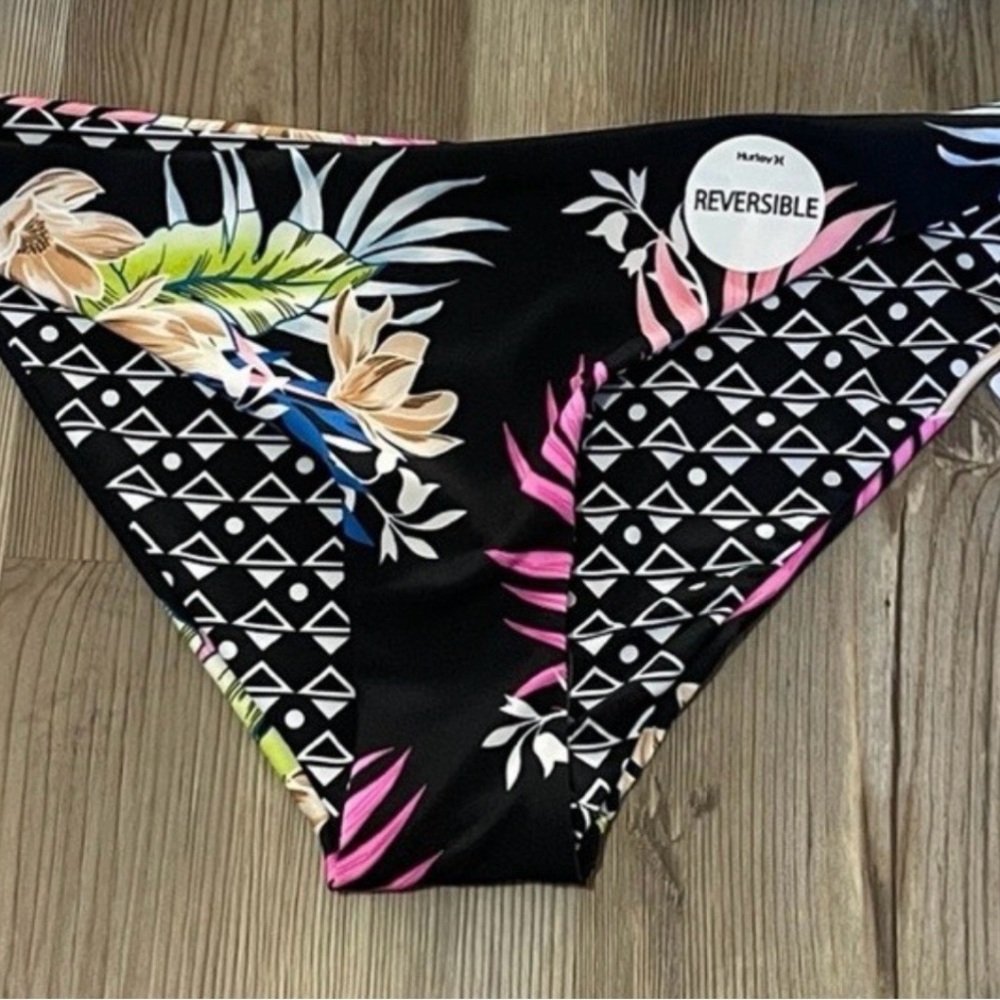 HURLEY Floral Bikini Bottom SIZE XL Reversible NEW w tags
